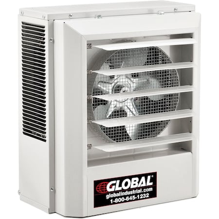 Global Industrial Fan Forced Electric Unit Heater, 3 Phase, 480V, 5kW, 16 in H, 14-1/8 in W 246725